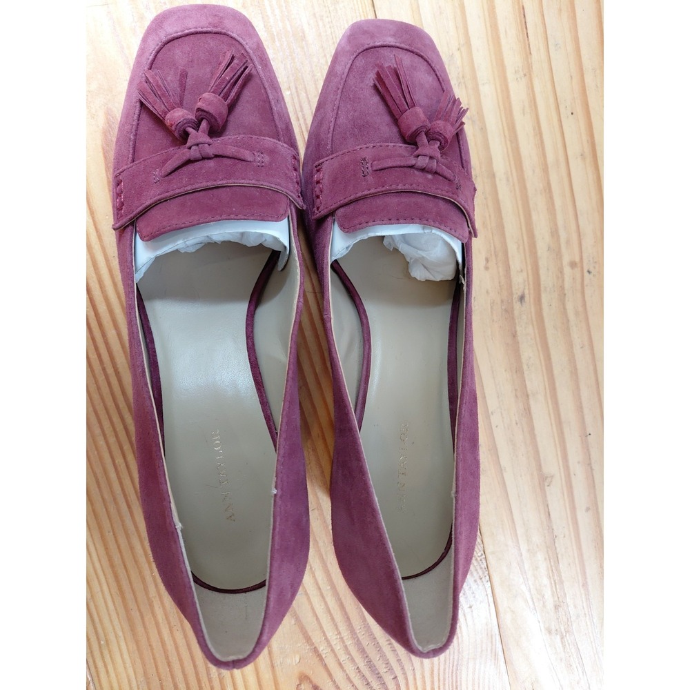 Ann Taylor Suede Tassel Loafer Pumps - Picture 5 of 7